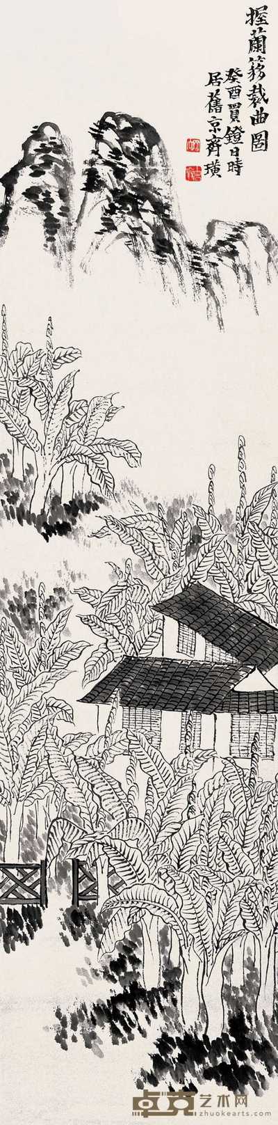 齐白石 握兰移裁图 立轴 130×32cm